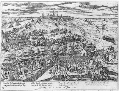 Protestanten treffen sich im Freien um Antwerpen, 1576 von Flemish School